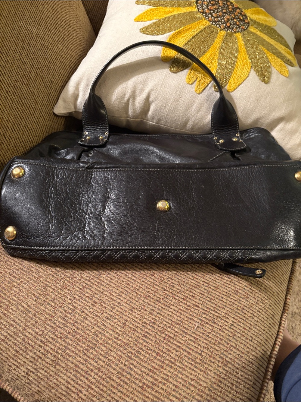 Marc Jacobs Irina Black Quilted Leather Tote with Quilted Panel and Stud Logo - Picture 9 of 13